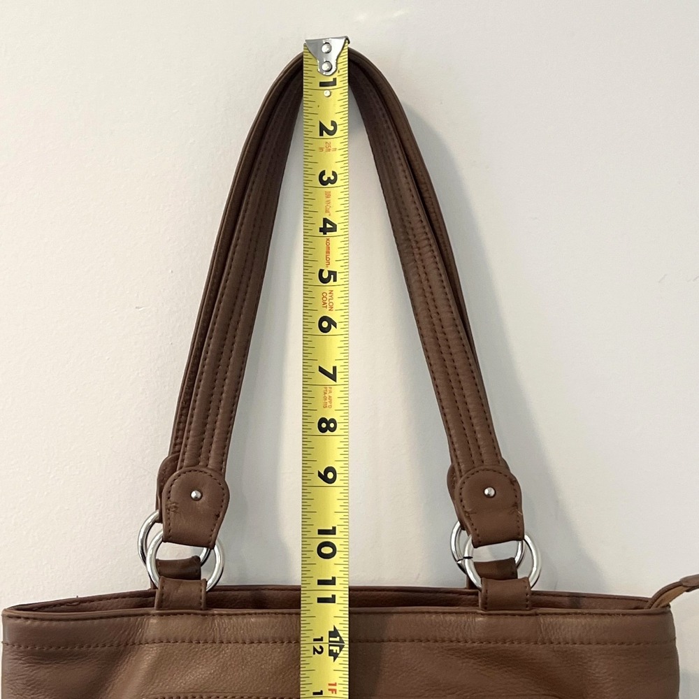 Stone Mountain Shoulder Bag Womens Medium Brown Leather Organizer Pockets Tote - Picture 11 of 16